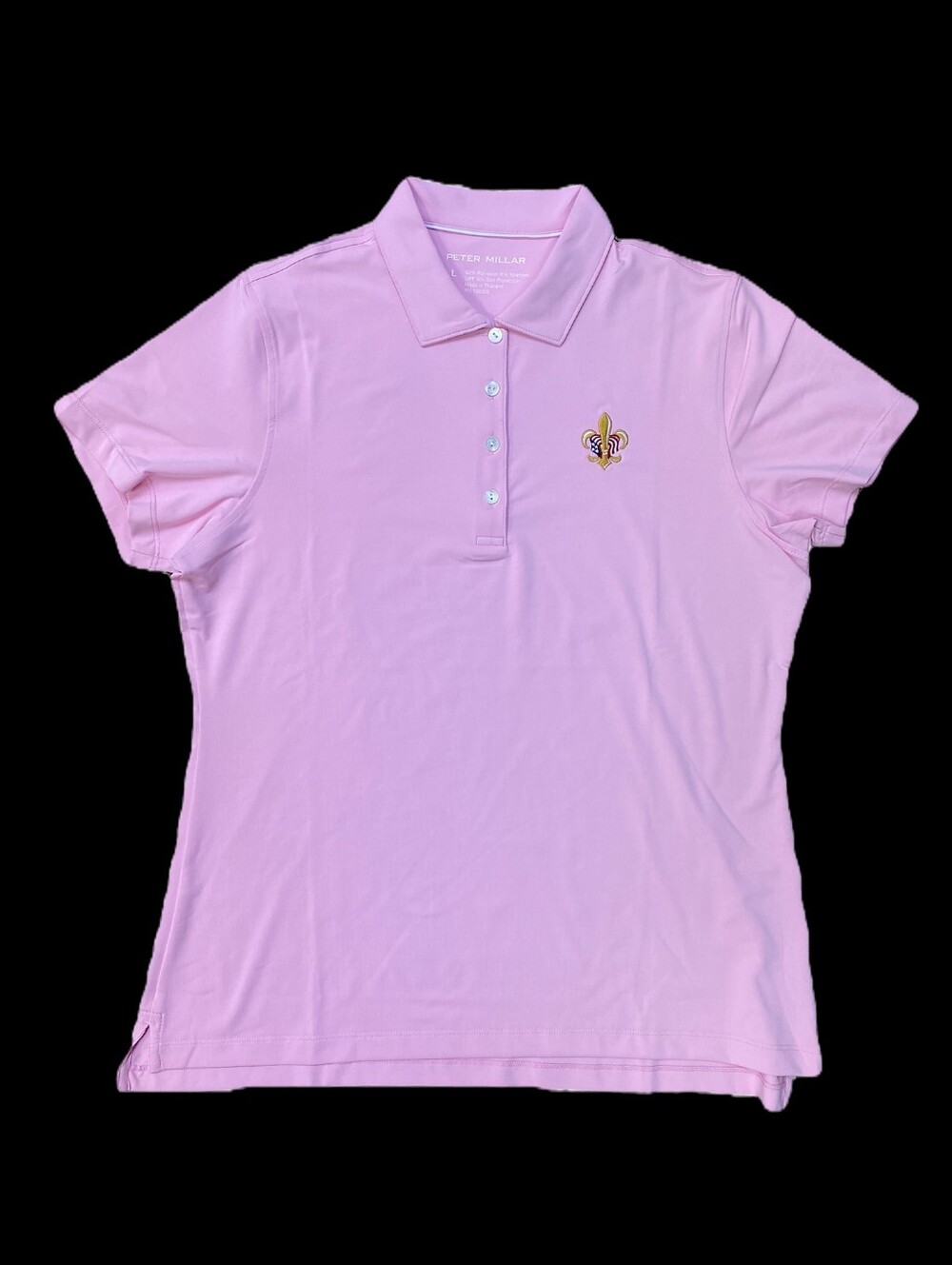 Peter Millar Performance Polo PINK Ladies PalmP Med Golf Preppy short sleeves